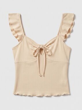 Sweetheart Ruffled Front tie Blouse
